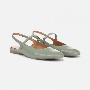 Naturalizer Women's Connie Mary Jane Flat Slingbacks Green QN02-8612V5