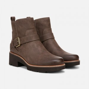 Naturalizer Women's Cabaret Moto Boots Grey Brown ON53-4193S1