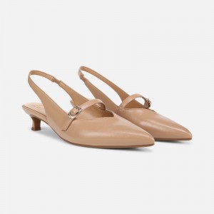 Naturalizer Women's Grayson Kitten Heel Mary Jane Slingbacks Grey Brown UD92-6822L6