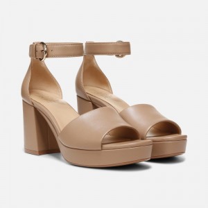 Naturalizer Women's Pearlyn Heeled Dress Sandals Grey Brown II41-3391M3