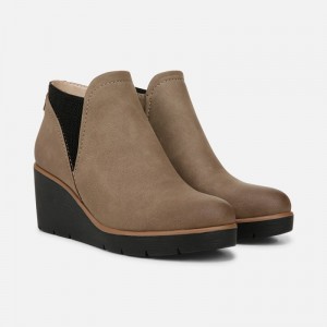 Naturalizer Women's SOUL Affirm Weather Resistant Ankle Boots Grey Brown DS90-2160Q6