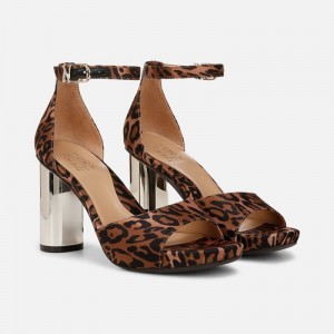 Naturalizer Women's Malia Heeled Dress Sandals Leopard AP47-5677P8