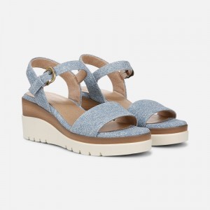 Naturalizer Women's SOUL Graciela Wedge Sandals Light Blue DG48-5068V1