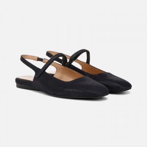 Naturalizer Women's Connie Mary Jane Flat Slingbacks Navy BH42-5032Q3