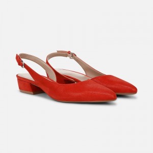Naturalizer Women's Banks Pointed Toe Flat Slingbacks Red LN45-0925O0