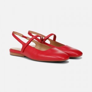 Naturalizer Women's Connie Mary Jane Flat Slingbacks Red PG93-2913F3