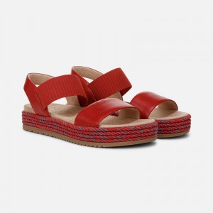 Naturalizer Women's SOUL Diana Strappy Platform Sandals Red QY11-5771D3