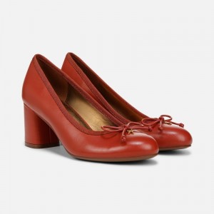 Naturalizer Women's Sienna Block Heel Pumps Red VH73-7433S7