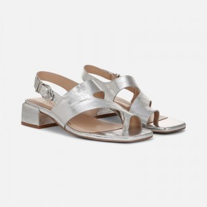 Naturalizer Women's 27 EDIT Audra Heeled Dress Sandals Silver KR29-0079M9