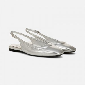 Naturalizer Women's 27 EDIT Cadence Flat Slingbacks Silver HA40-1520L7