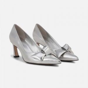 Naturalizer Women's 27 EDIT Emery Bow Pumps Silver IB46-1846P8