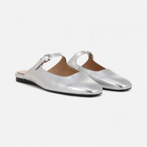 Naturalizer Women's Apple Mary Jane Mules Silver FF75-9445D0