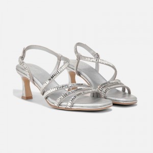 Naturalizer Women's Galaxy 2 Strappy Heeled Sandals Silver US07-4897D8