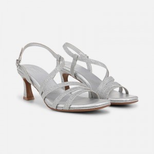 Naturalizer Women's Galaxy Heeled Dress Sandals Silver ZU29-7019I1