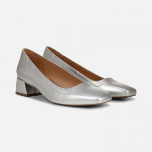 Naturalizer Women's Huntley Block Heel Pumps Silver FW02-4652L0