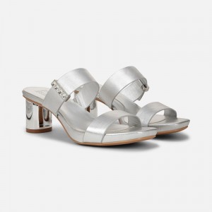 Naturalizer Women's Ida 2 Heeled Dress Sandals Silver AJ61-3791E9