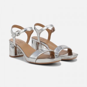 Naturalizer Women's Izzy Heeled Dress Sandals Silver FL26-4266H1