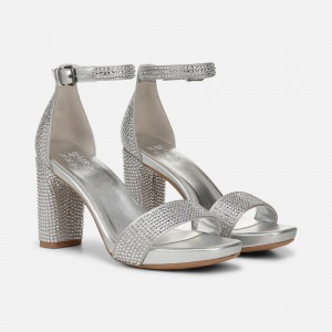 Naturalizer Women's Joy Heeled Dress Sandals Silver ME61-3281E3