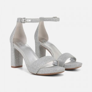 Naturalizer Women's Joy Heeled Dress Sandals Silver RE93-5763H3