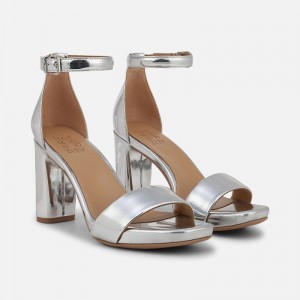 Naturalizer Women's Joy Heeled Dress Sandals Silver UR64-4134A9