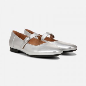 Naturalizer Women's Kelly Mary Jane Ballet Flats Silver RX40-3180V0