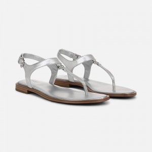 Naturalizer Women's Lizzi Flat Sandals Silver DP89-1769I1