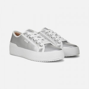 Naturalizer Women's SOUL Iliana Lace Up Sneakers Silver XU74-6634S6