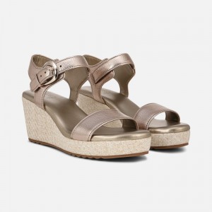 Naturalizer Women's Stella Wedge Sandals Silver UQ88-4048R4