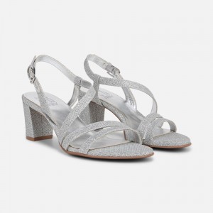 Naturalizer Women's Vanessa Heeled Dress Sandals Silver HF80-8940E6