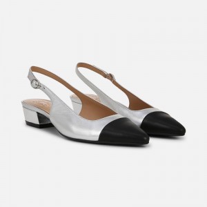 Naturalizer Women's Banks Slingbacks Silver / Black VO30-9810Y2