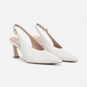 Naturalizer Women's 27 EDIT Elaine Pointed Toe Slingback Dress Shoes White AE86-4646P6
