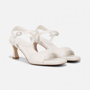 Naturalizer Women's 27 EDIT Grace Kitten Heel Dress Sandals White QO18-1098K3