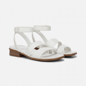 Naturalizer Women's Effie Flat Sandals White XO43-6003F4