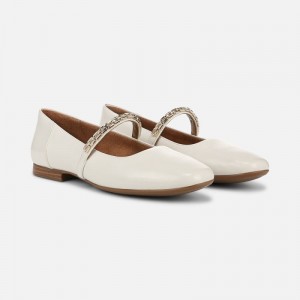 Naturalizer Women's Kelly Chain Flat Mary Janes White YA44-1214W9