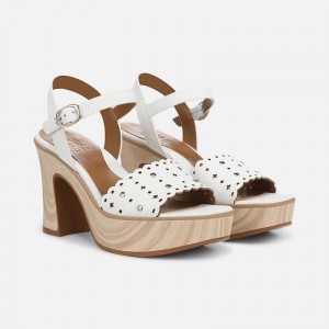 Naturalizer Women's Kira Platform Heeled Sandals White NA03-5523Z3