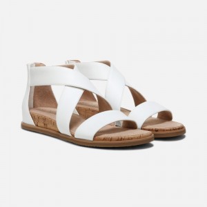 Naturalizer Women's SOUL Cindi Flat Sandals White UQ60-1170C1