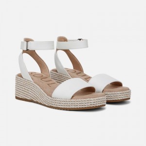 Naturalizer Women's SOUL Gloria Espadrille Wedge Sandals White FZ35-7295Y9