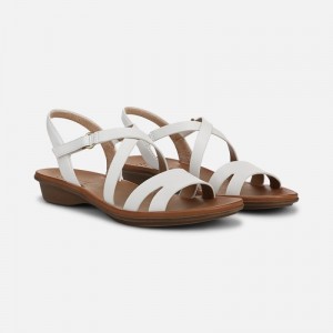 Naturalizer Women's SOUL Shenna Flat Sandals White PN18-6198Q6