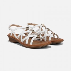 Naturalizer Women's SOUL Sierra Strappy Flat Sandals White LC40-9930S7