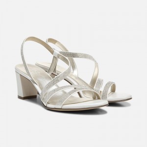Naturalizer Women's Vanessa Heeled Dress Sandals White UZ84-6064Z9