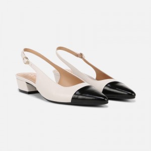 Naturalizer Women's Banks Slingbacks White / Black PU15-9355R2