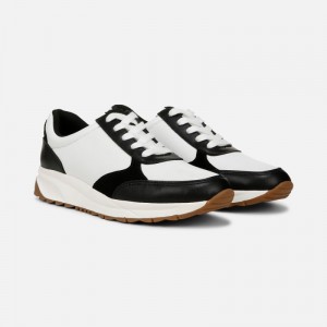 Naturalizer Women's Shay Lace Up Sneakers White / Black JC20-3710I7