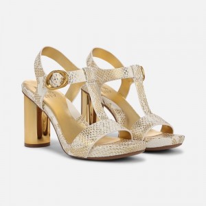 Naturalizer Women's Jordis Heeled Dress Sandals White / Gold SY55-3555N1