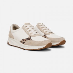 Naturalizer Women's Shay Lace Up Sneakers White / Leopard VL58-3418W3